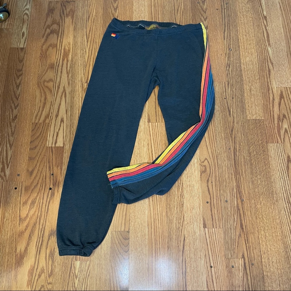 WOMEN'S 5 STRIPE SWEATPANTS - Charcoal Gry Sz-L